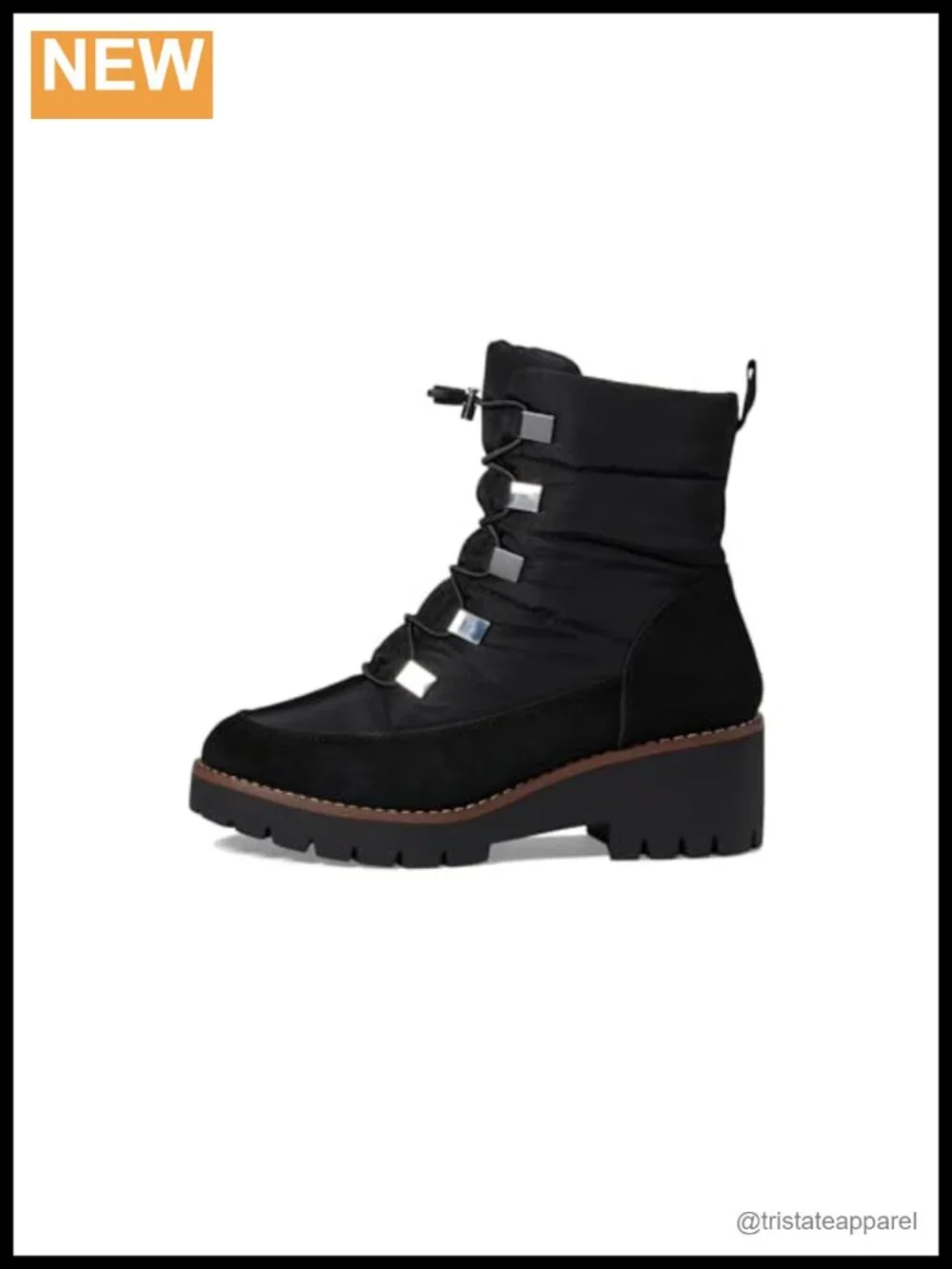 Women's Waterproof Ankle Boots Block Heel Round Toe Nylon Upper